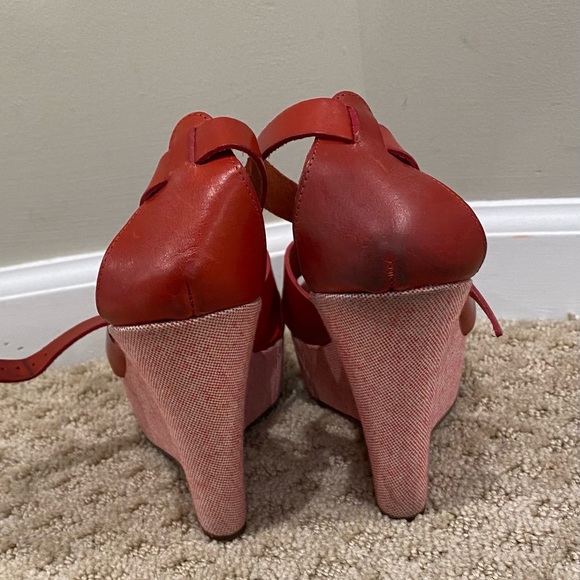 J Crew wedges. Red. Size 8 - Picture 4 of 5